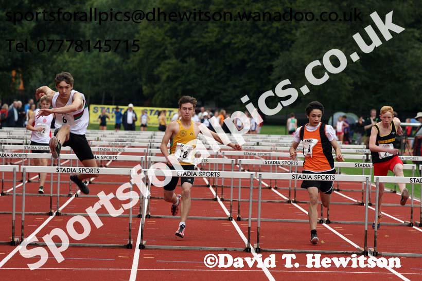Mens and Boys hurdles at the Northern Inter-Counties under-17s and 15s at Witton Park, Blackburn. Photo: David T. Hewitson/Sports for All Pics